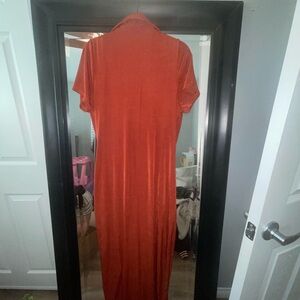 Fashion Nova Shimmery Copper Maxi Dress